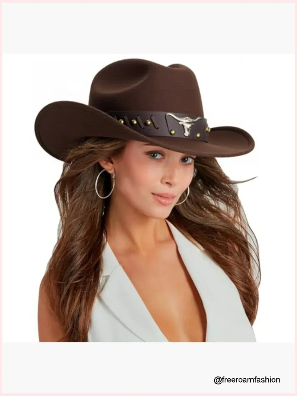 Classic Cowboy Hat Felt Fedora with PU Band Adjustable